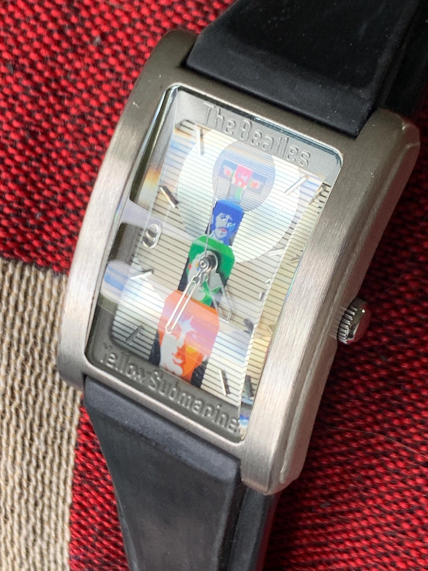 Beatles Yellow Submarine Collectible Watch. 1999 Quartz Watch, George, John, and Ringo on the Dial. 30 Year Movie Anniversary. New Battery.