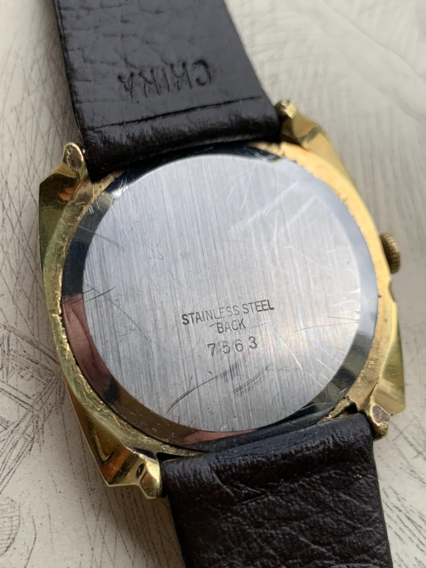 Early 70s Swiss Made Lorett Winder Watch - Square Gold Tone w/ Radiant Dial  Vintage Style Leather Strap. Incabloc. Works. Slim. Cool.