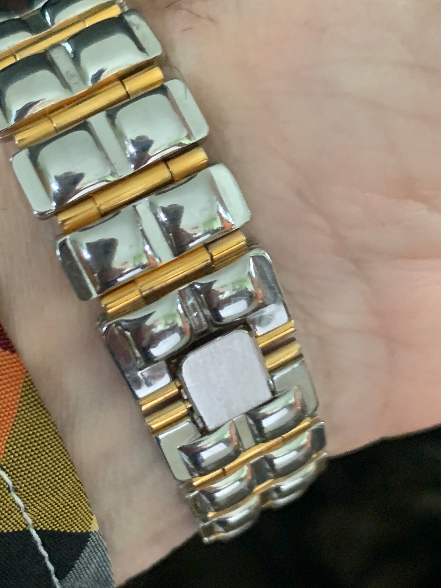 1980s Pearl Dial DuoTone Quartz Watch - Beauvais by Mathey-Tissot - Two Tone Gold & Silver, Roman Numerals, new battery, good condition.