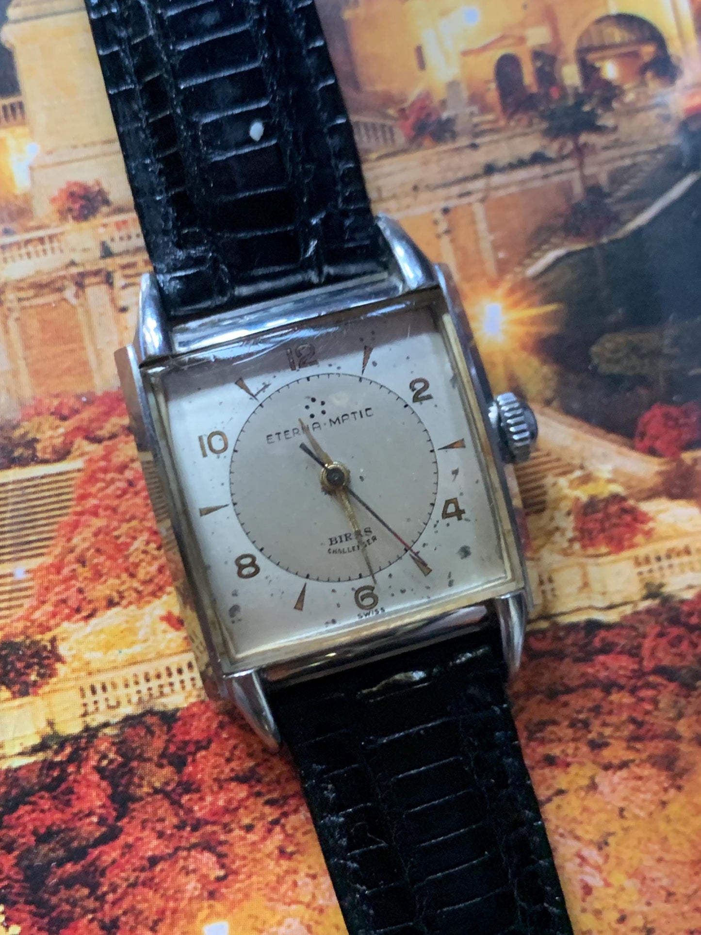 Stunning  Eterna Matic 1940s Birks Challenger Tank Watch - Early Automatic Tank Watch. Highly Sought After Eternamatic in Very Good VTG Cond