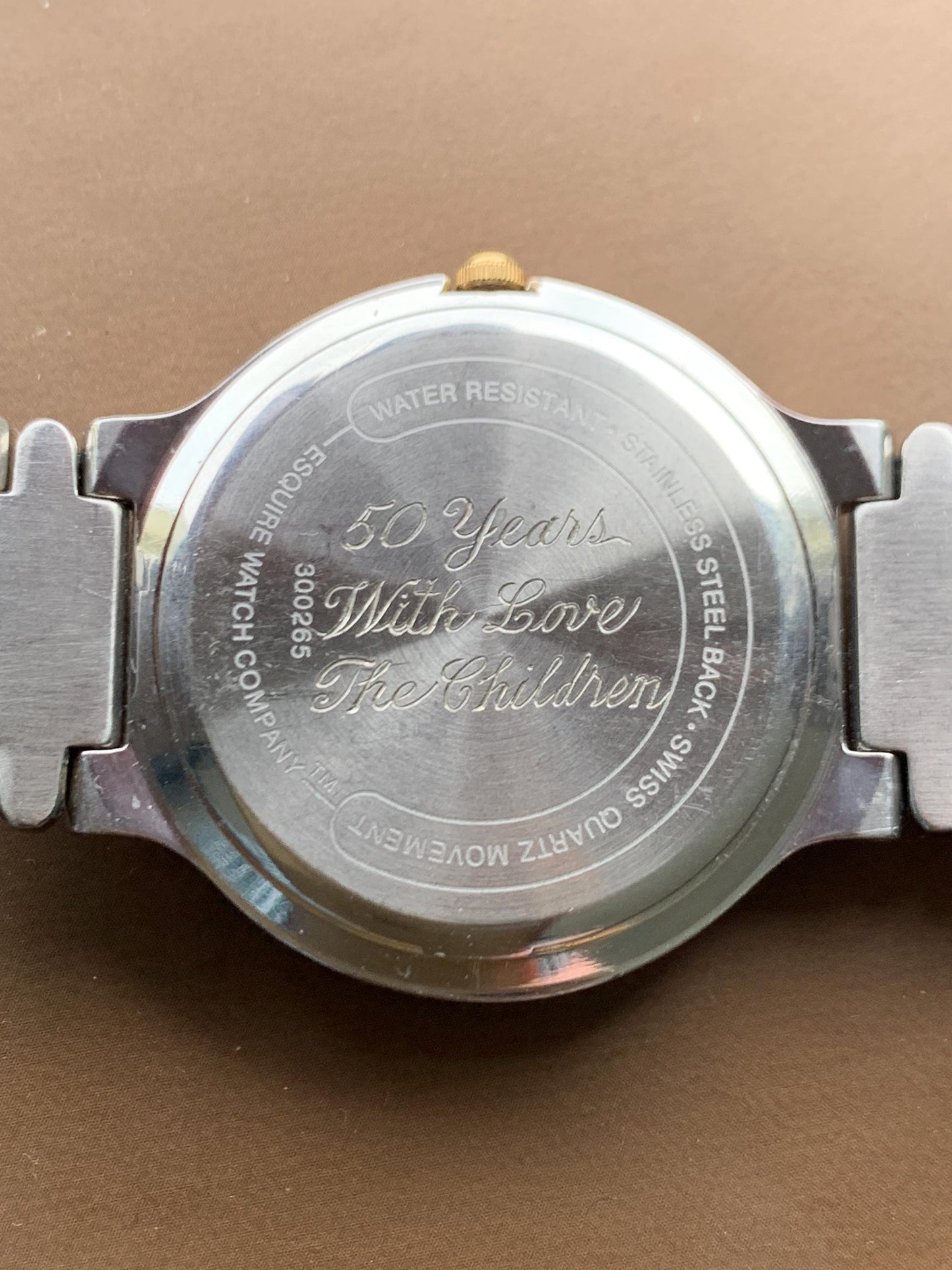 Vintage ESQ by Movado Two-Tone Watch: Roman Numerals, Butterfly Clasp