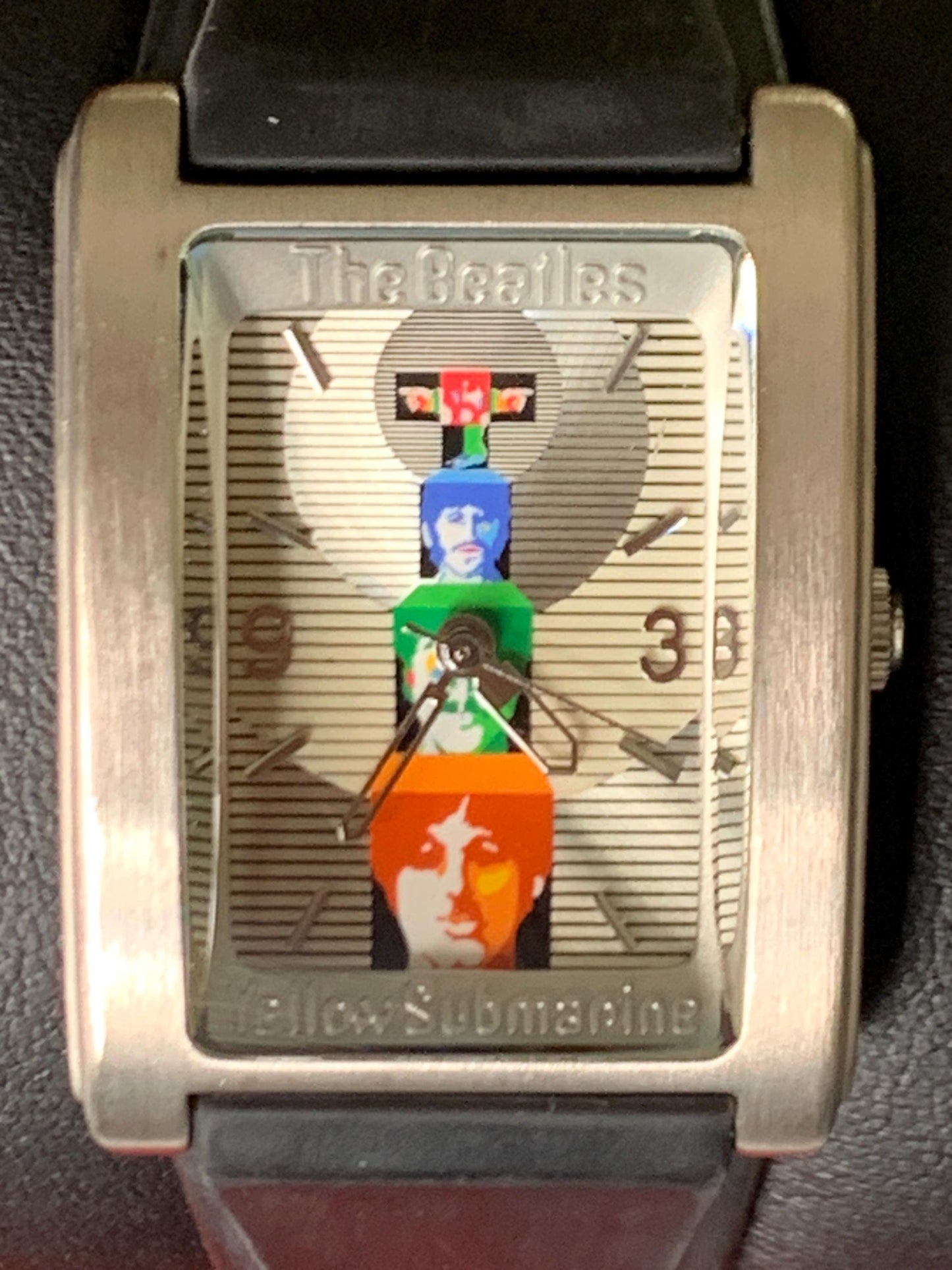 Beatles Yellow Submarine Collectible Watch. 1999 Quartz Watch, George, John, and Ringo on the Dial. 30 Year Movie Anniversary. New Battery.