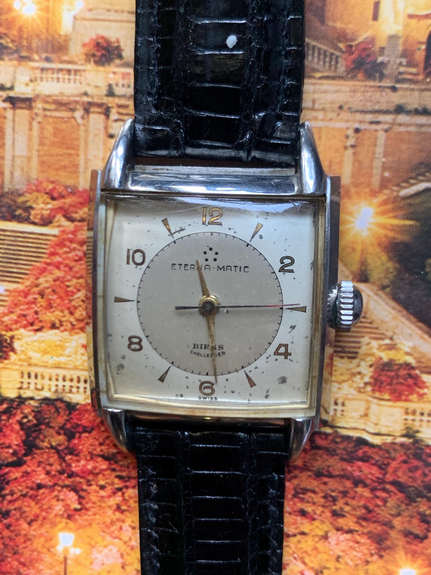 Stunning  Eterna Matic 1940s Birks Challenger Tank Watch - Early Automatic Tank Watch. Highly Sought After Eternamatic in Very Good VTG Cond