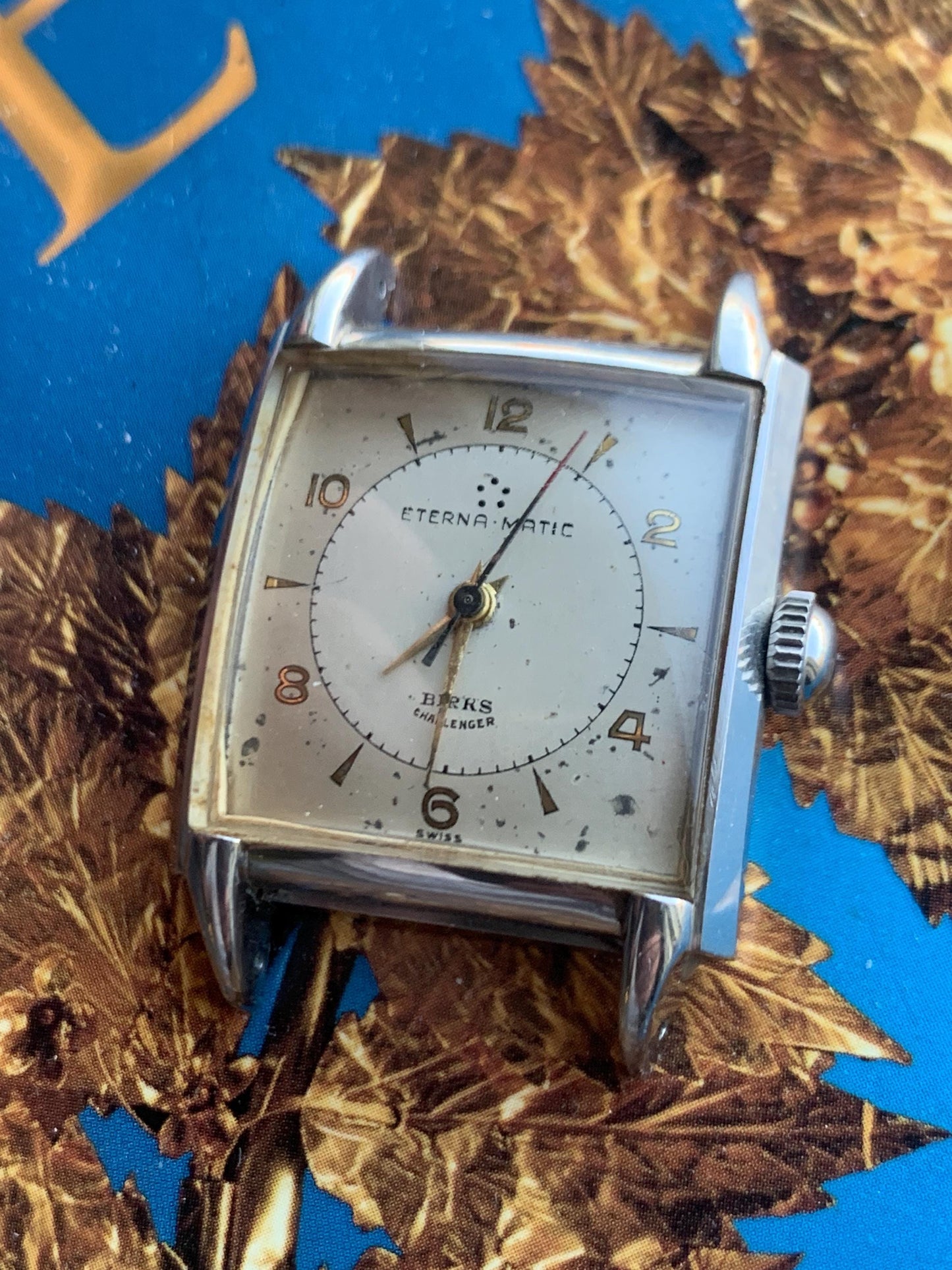 Stunning  Eterna Matic 1940s Birks Challenger Tank Watch - Early Automatic Tank Watch. Highly Sought After Eternamatic in Very Good VTG Cond