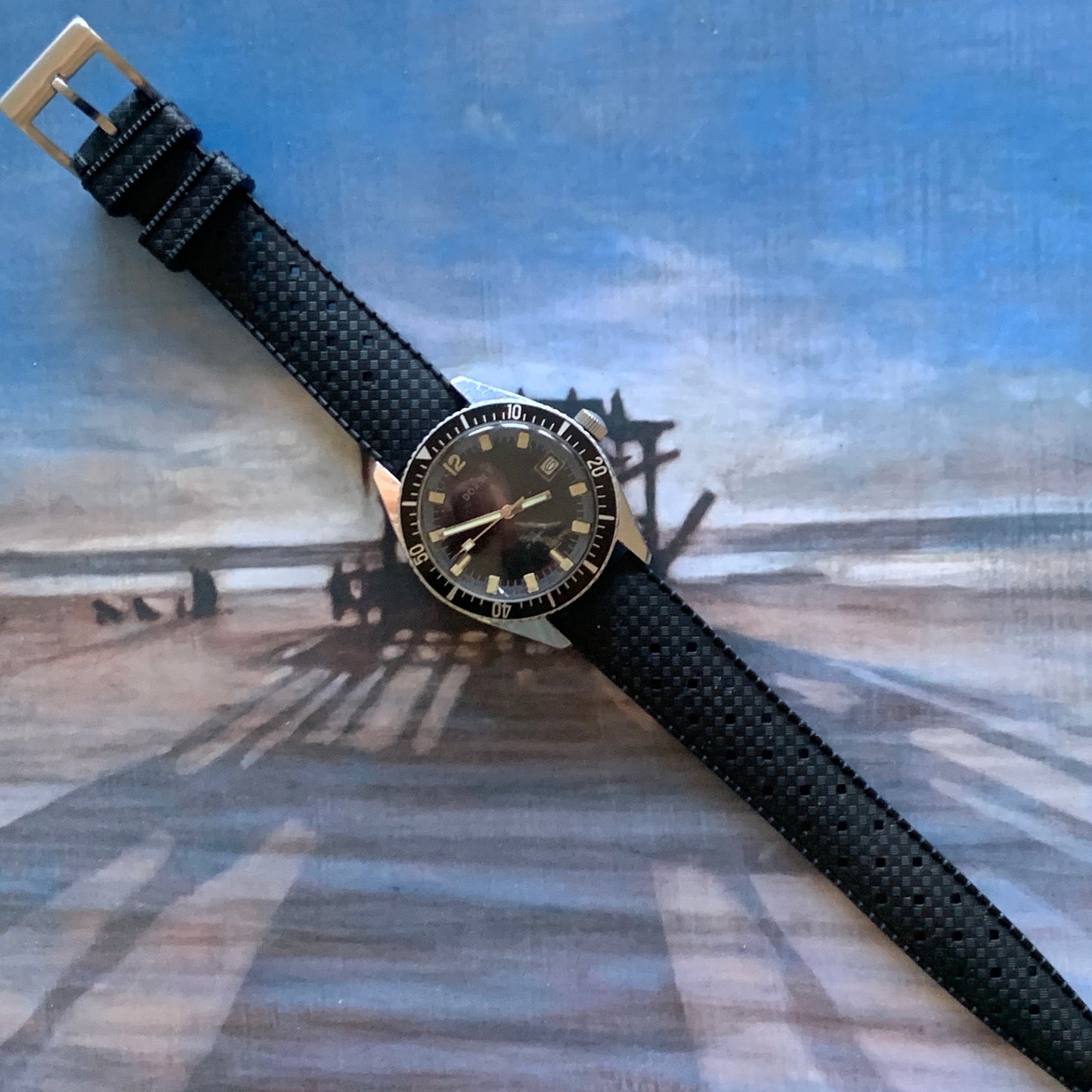 Skin Diver - Late 1960s Dorset (Seiko) Diving Watch - Rare watch made by Dorset, Montgomery Ward Brand w/UT (Seiko) Movement Winder New Band