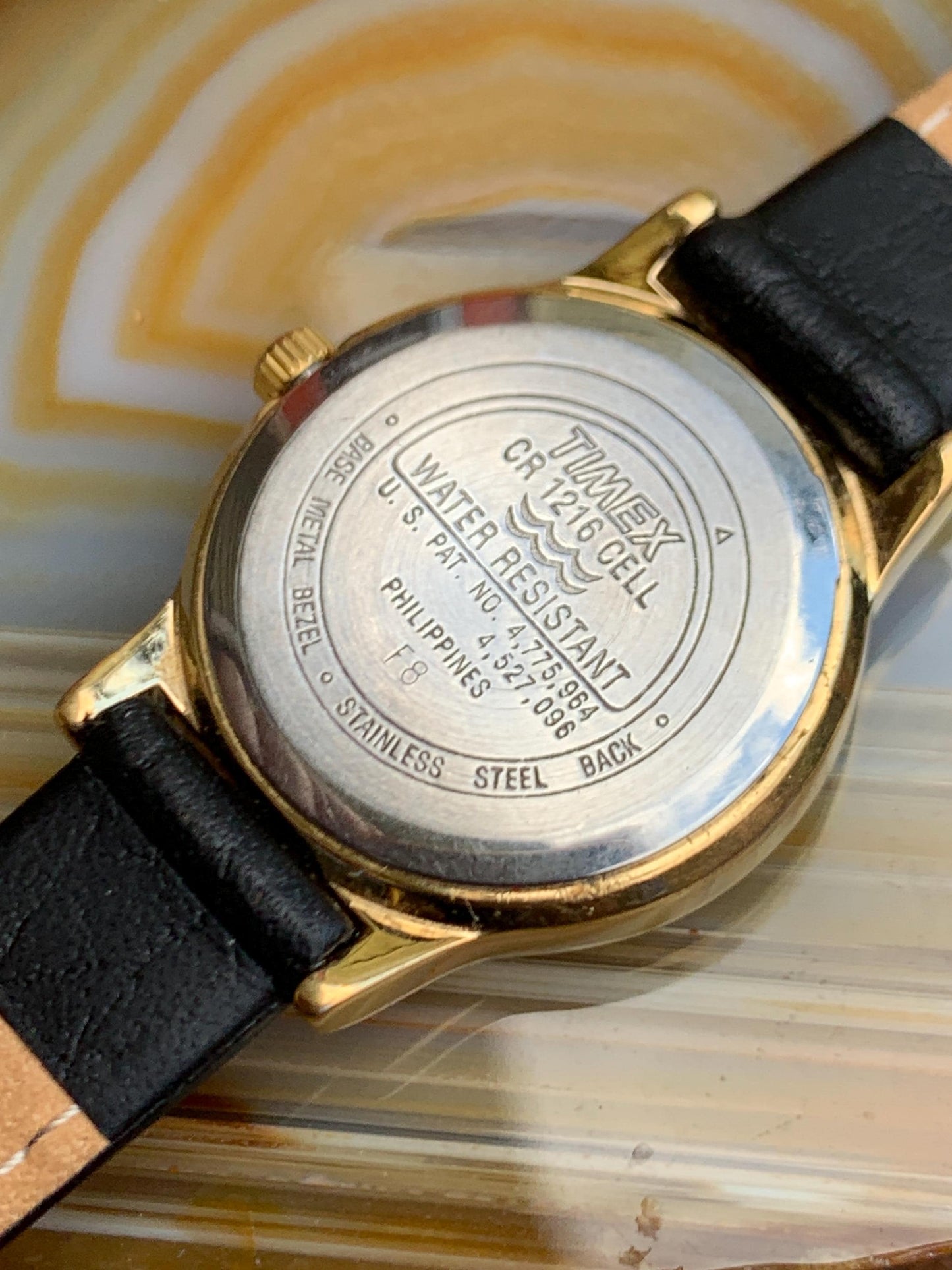 Elegant Timex Indiglo Women's Watch - 1998 Classic Two Tone Dial w/Decorative Gold Tone Fancy Lugs and Bezel. Very Good Condition.