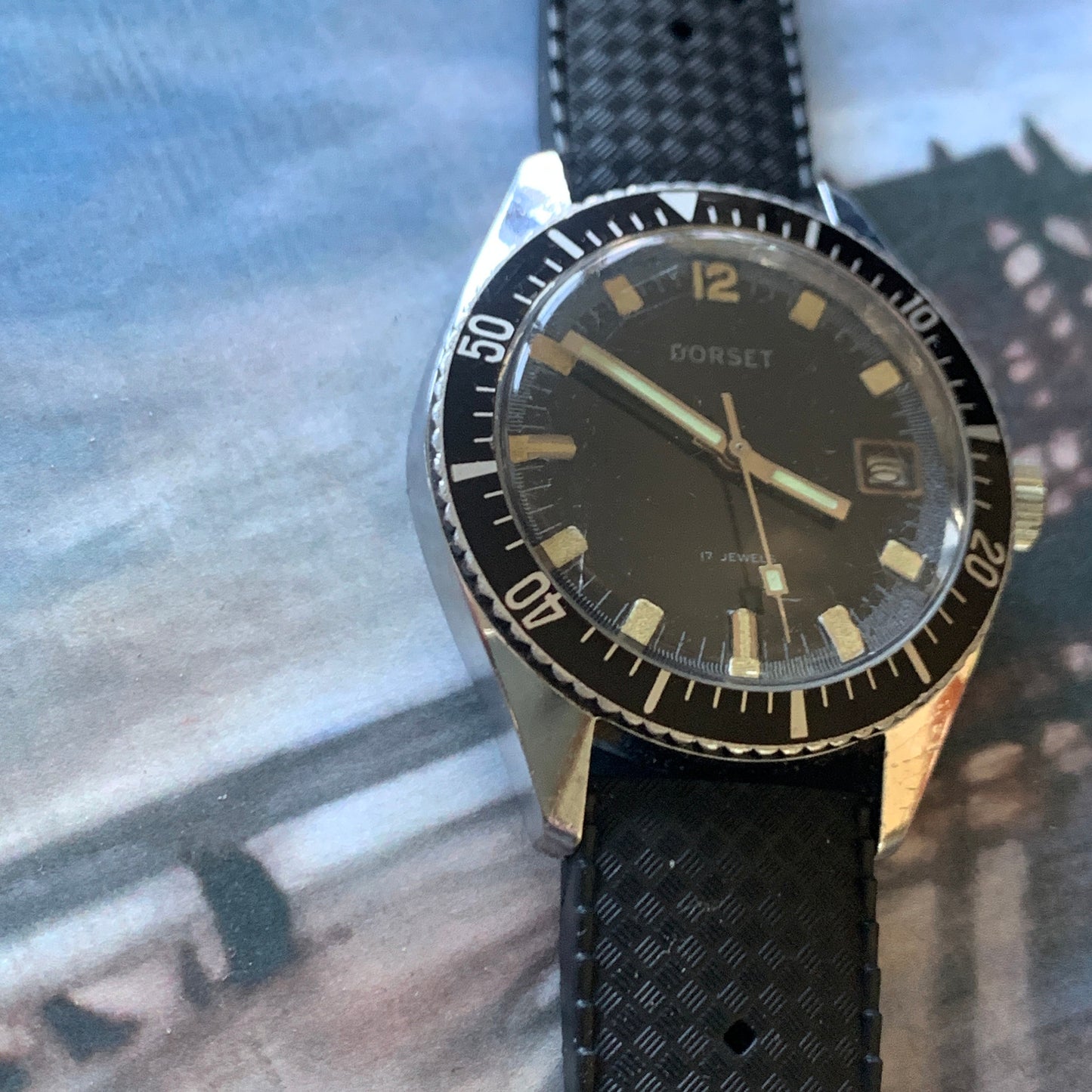 Skin Diver - Late 1960s Dorset (Seiko) Diving Watch - Rare watch made by Dorset, Montgomery Ward Brand w/UT (Seiko) Movement Winder New Band