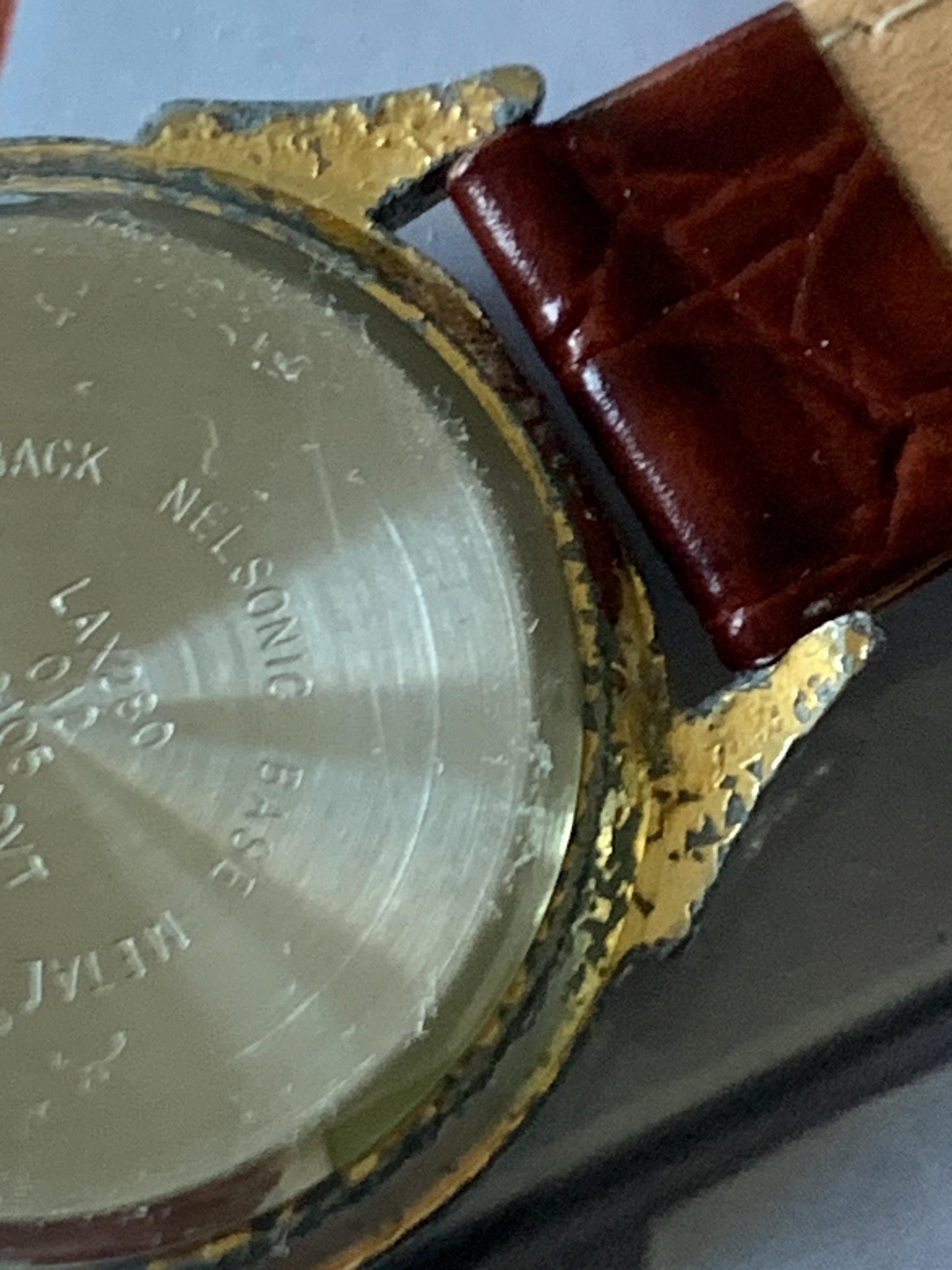 Aged McGregor Moonphase Watch - Cool 90s True Moon Phase Duotone Dial: Shows Age. Side Dial Moon Window. New battery, New leather strap.