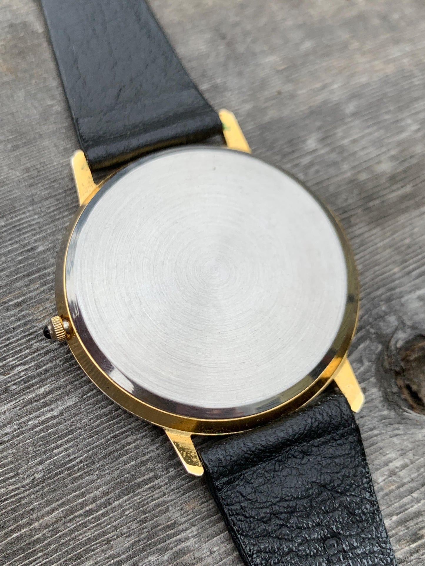 Excellent Large 90s Sun Moon Watch - 44mm Three-Hand 'Moonphase' with Original Leather Band Sun Moon Day Night Watch. Excellent Condition.