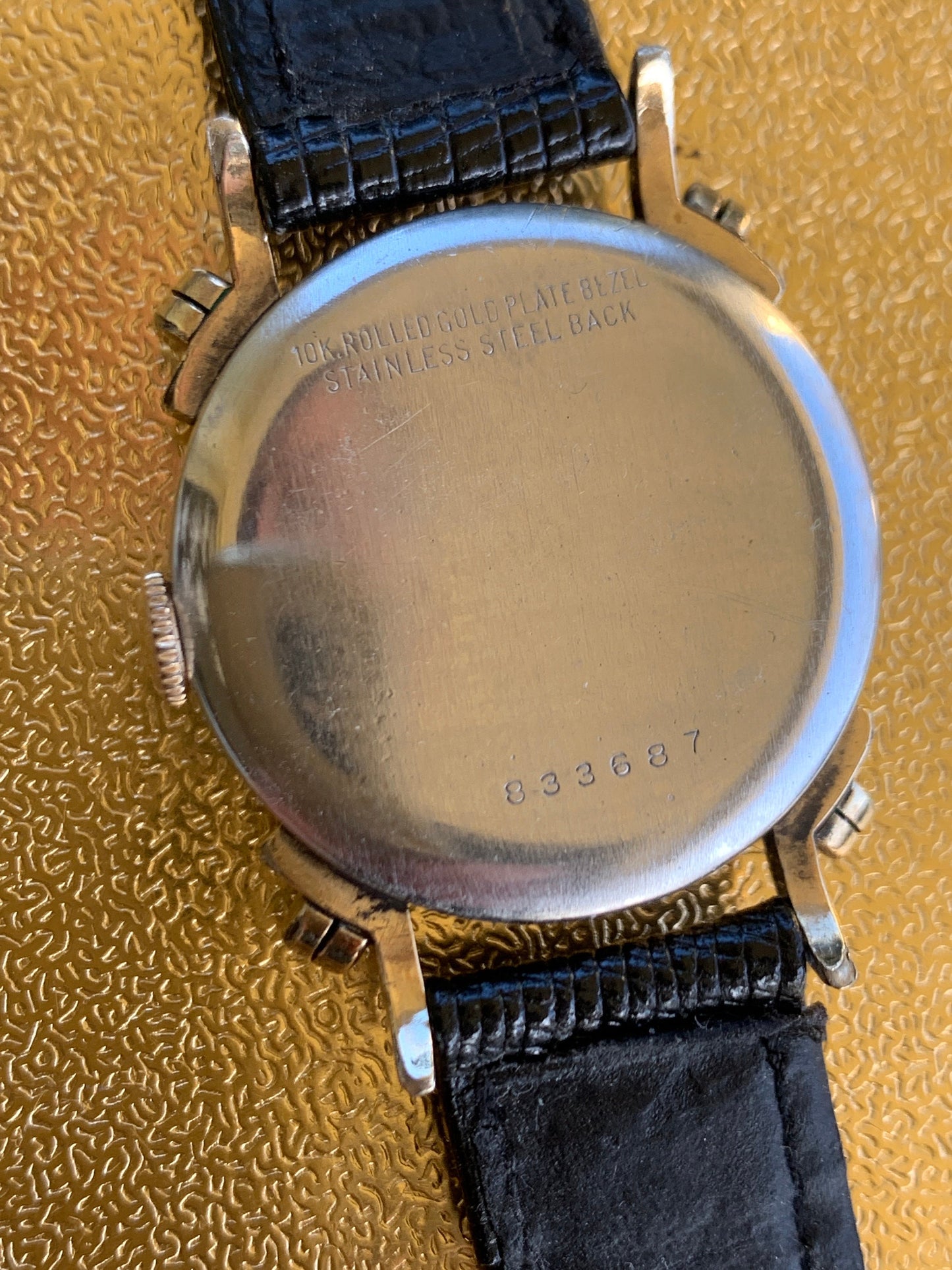 Vintage Fancy Knotted Lugs Benrus Watch 10K Rolled Gold Plate. 1940s/50s Mechanical Movement Winder. Works. 2 Vintage bands - Gents & Ladies