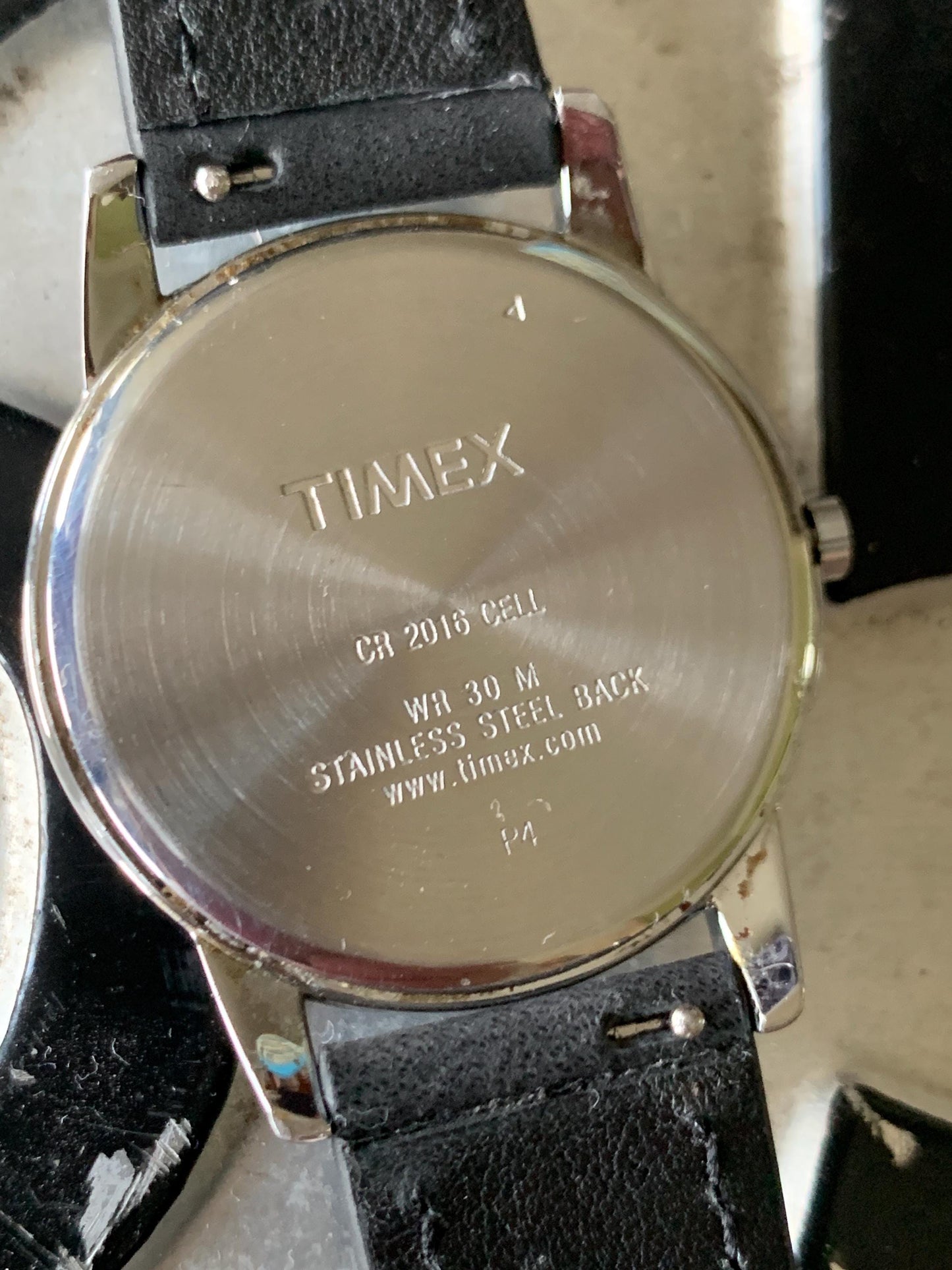 Classic Timex Black & White Quartz Watch. Early 2000s Indiglo with New Battery and New Quick-Release Classic Black Supple Leather Strap.